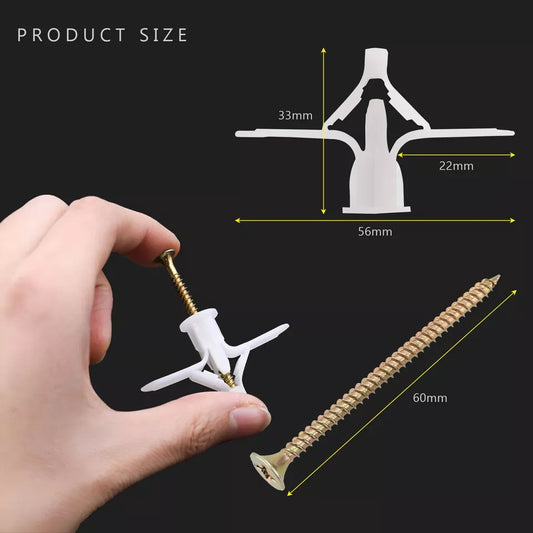 Plasterboard Wall Plugs Expansion Tube Screws Butterfly Aircraft~ 5578