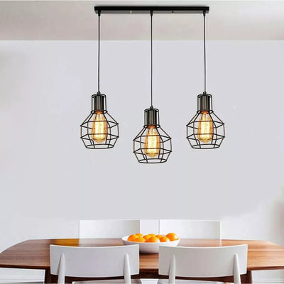 Retro Loft 3 Head Ceiling Light Shade Pendant Lamp With Bulbs~2563