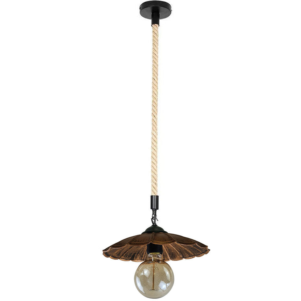 Brushed copper colour Hemp Rope Iron Pendant Lights