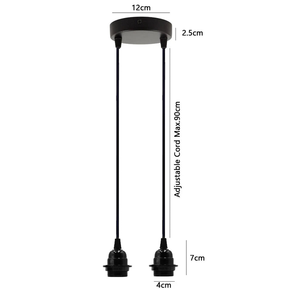 Black pendant light with measurement