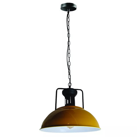 Industrial vintage Metal  Adjustable Hanging ceiling Yellow Lampshades E27Uk holder~3805