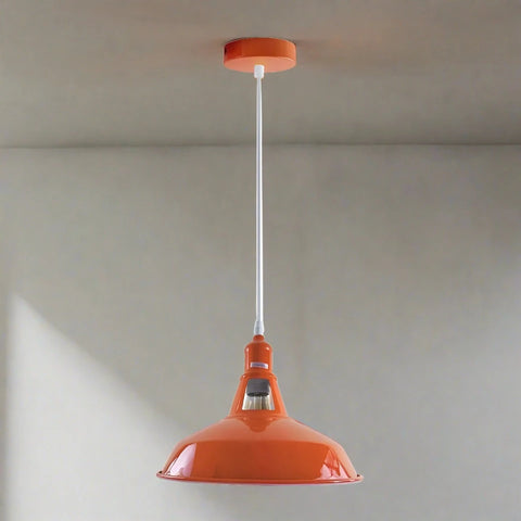 Kitchen Pendant Light Shade Orange Metal Timeless style~3741