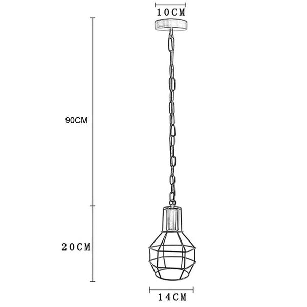 Brushed Silver Ceiling Light Vintage Metal Cage Pendant Lamp~5786 – Brushed Silver / No