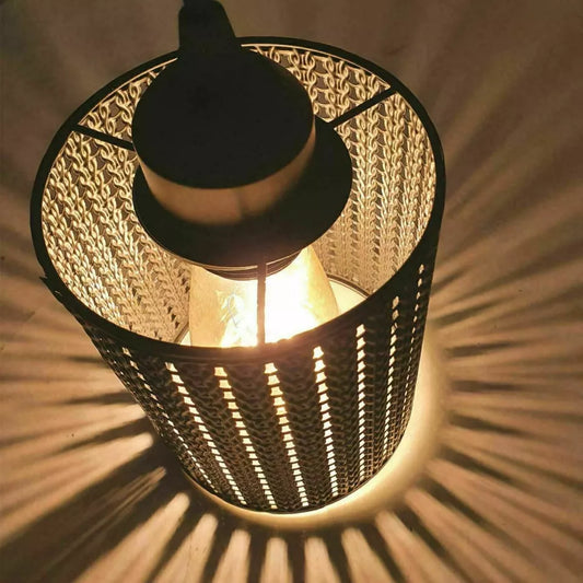 Brushed Silver Vintage metal wire cage lamp shade~1994