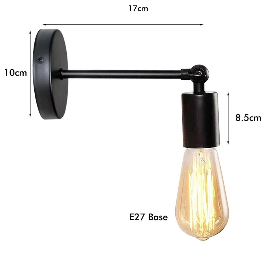 Wall-mounted light fixture with dimensions 
