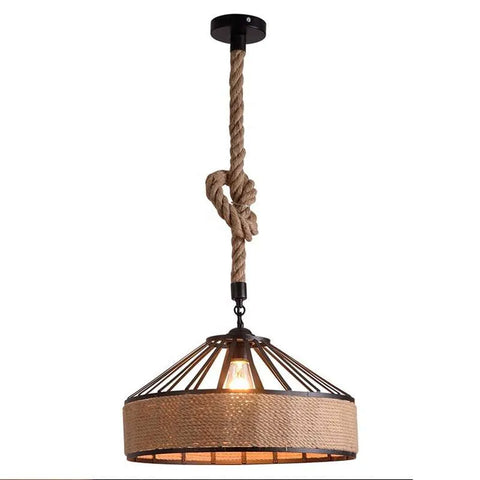 Industrial Hemp Rope Pendant Ceiling Light with FREE BULB~5082