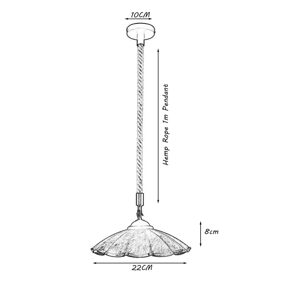 Hemp Rope Iron Pendant Lights 