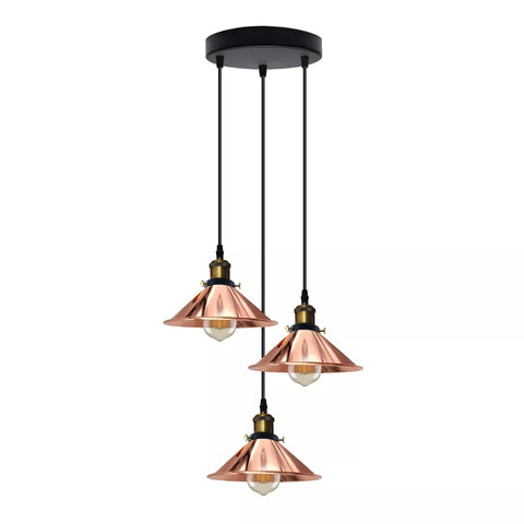 Industrial Vintage Metal Pendant Light Shade Chandelier Retro Ceiling Rose Gold LampShade~3857