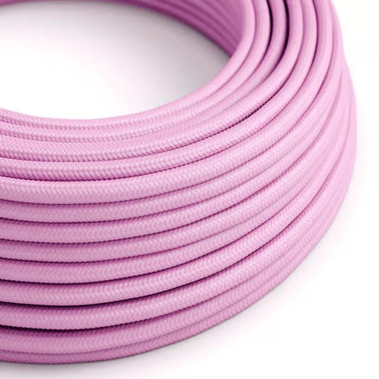 10m 3 core Round Vintage Braided Fabric Baby Pink Cable Flex 0.75mm~4573