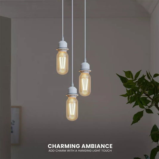 Kit de portalámparas colgante vintage, base E27, cable ajustable de 95 cm ~4207