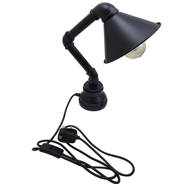Retro Industrial Steampunk Water Pipe Table Lamp E27~2260 – Black