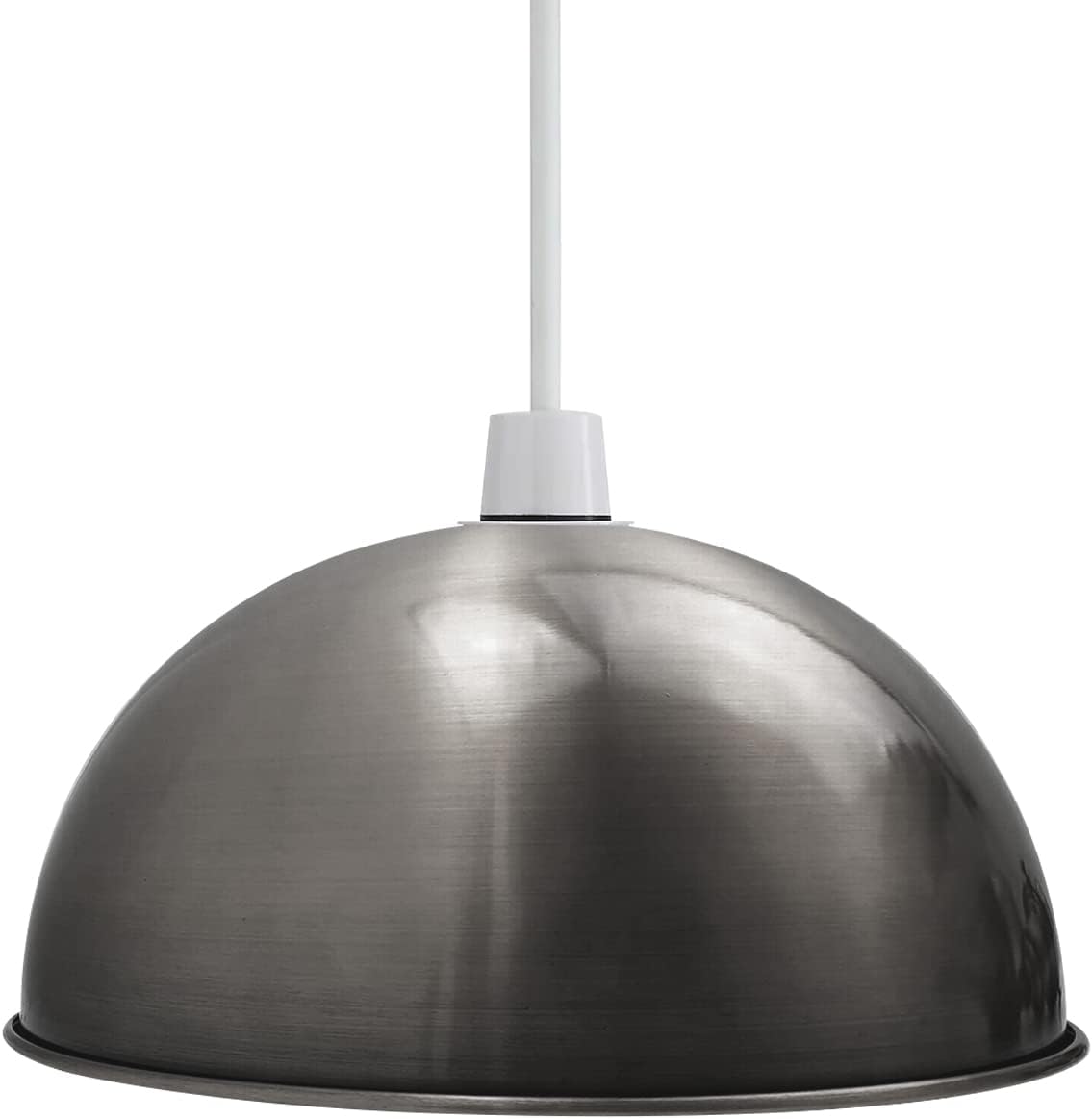 Metallic dome-shaped pendant light lampshade satin nickel 30cm dome light shade, easy fit satin nickel lampshade, 300mm modern metallic pendant light cover, brushed nickel ceiling shade, E27 easy fit shade satin nickel