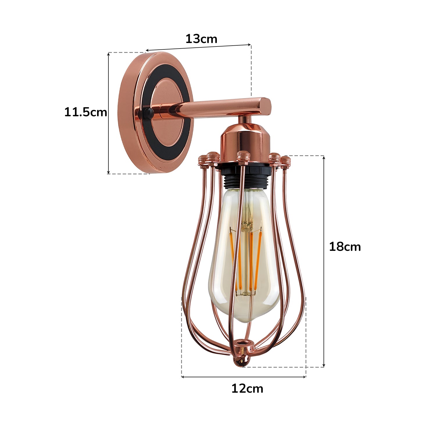 rose gold bulb guard wire cage wall lights.JPG