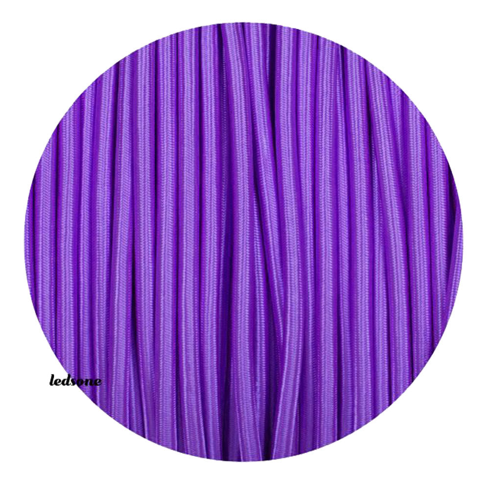 0.75mm 3 core Round Cable Vintage Braided Purple Fabric  Light Flex - Shop for LED lights - Transformers - Lampshades - Holders | LEDSone UK