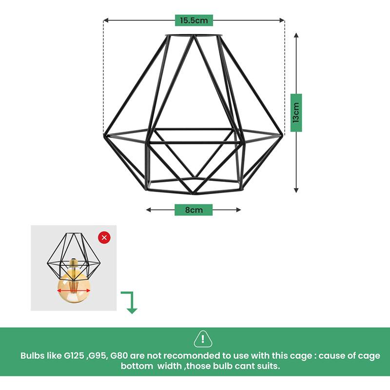 Modern Geometric diamond metal Wire lamp shade-Detail