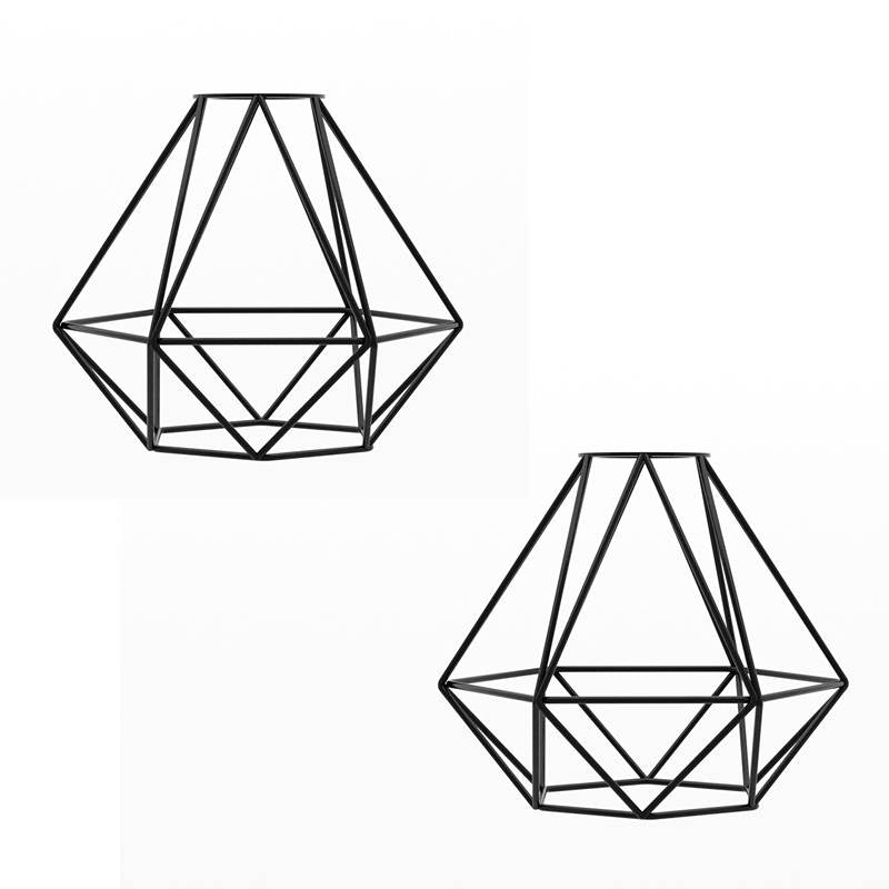 Modern Geometric diamond metal Wire lamp shade-2 Pack