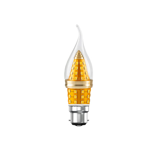 LED C35 B22 Candle Bulb 12W Amber Flame Tip 3-Colour Light ~5419