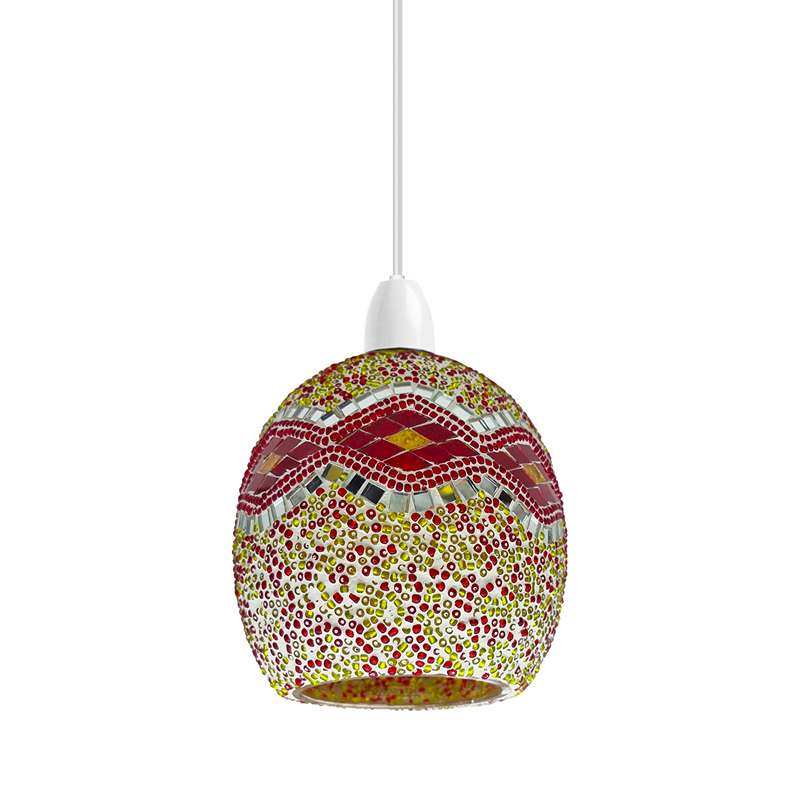 Handmade Colourful Lamp Ellipse shape Glass Globe Mosaic Lighting Handcrafted Ceiling Hanging Pendant Lamp Shade