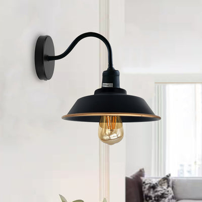 Industrial Modern Retro  E27 Gooseneck Metal Shade Wall Light ~1740