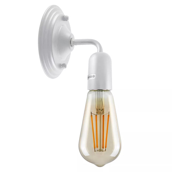 Industrial Wall Light Vintage Metal E27 Wall Sconce for Living Room, Kitchen ~3792 – White / Yes