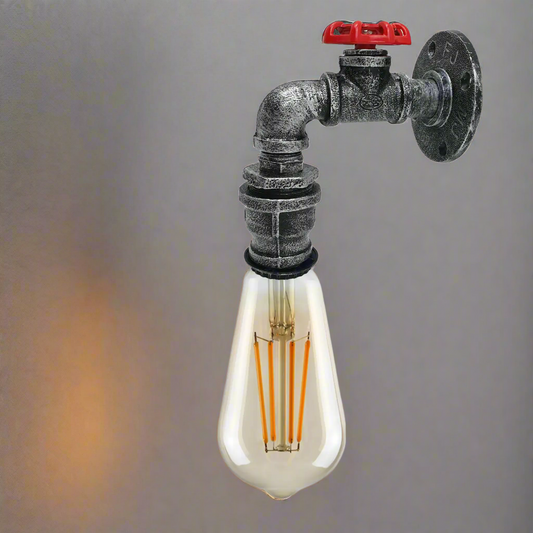 Industrial E27 Rustic Water Pipe Wall Light Fitting Industrial Sconce~2886