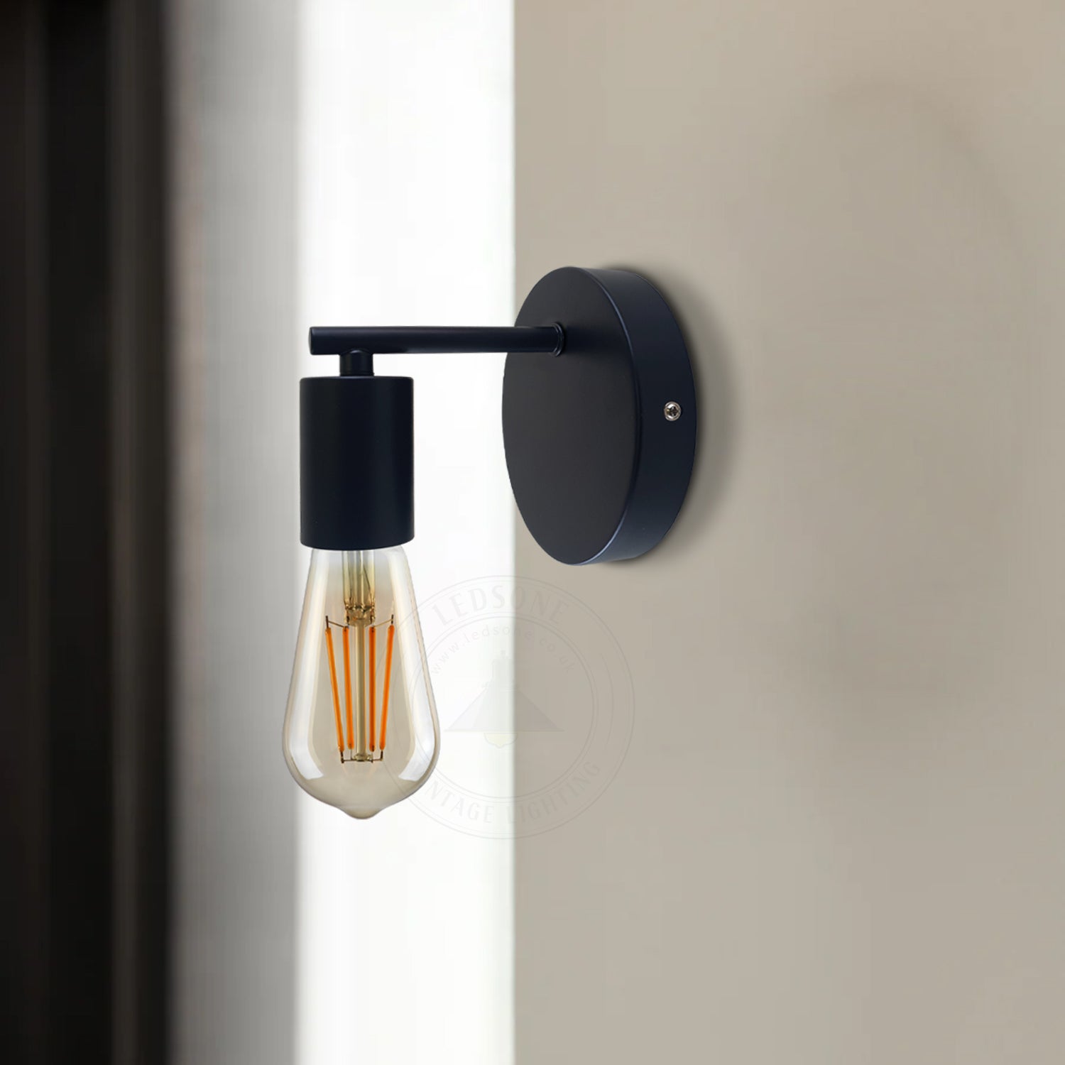 Black Industrial wall sconce light