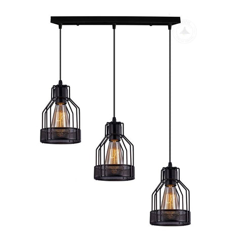 3 way Ceiling pendant Light Cage Rectangle Light Fitting~4800