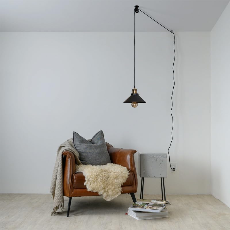 shade wall black light set wheel black pulley for light, adjustable pendant light pulley, single drop cable management system