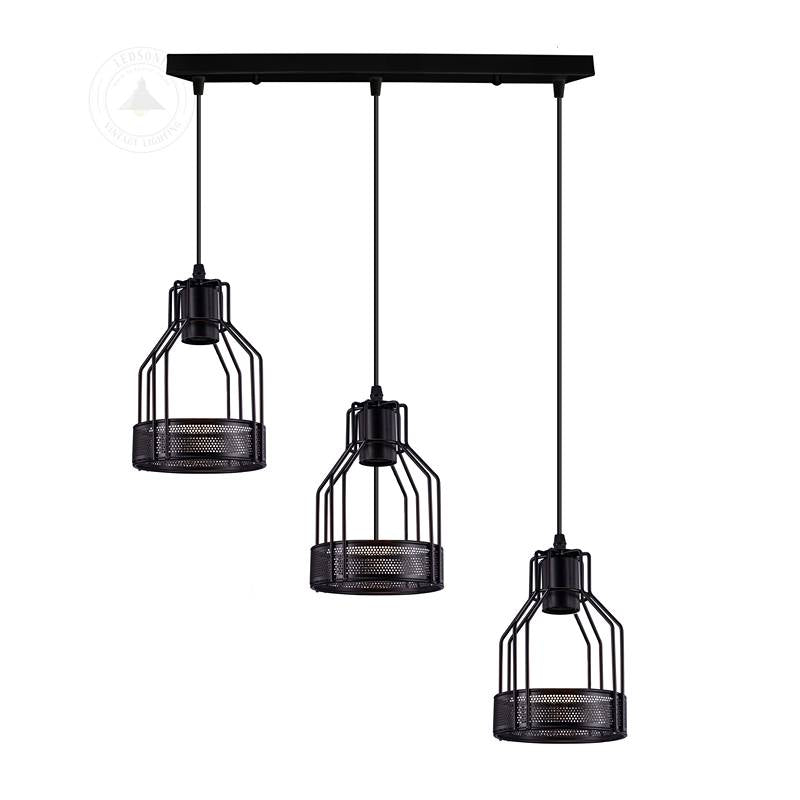3 way Ceiling pendant Light Cage Rectangle Light Fitting