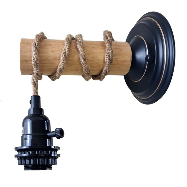 Vintage Metal & Wood Industrial Wall Light E27~3501 – No / No
