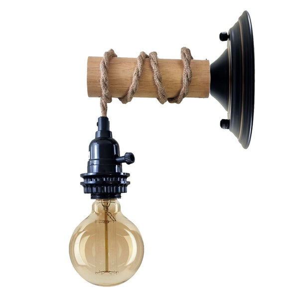 Vintage Metal & Wood Industrial Wall Light E27~3501 – No / Yes