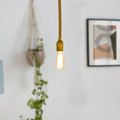 Hemp Ceiling Pendant Light Fitting E27 Hanging Lamp With Rope ~4265