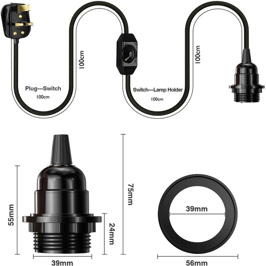 Black Dimmer Switch plug in pendant Lamp.JPG