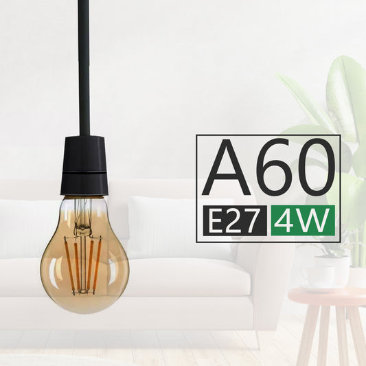 A60 E27 4W Dimmable LED Vintage Classic Light Bulb~3224