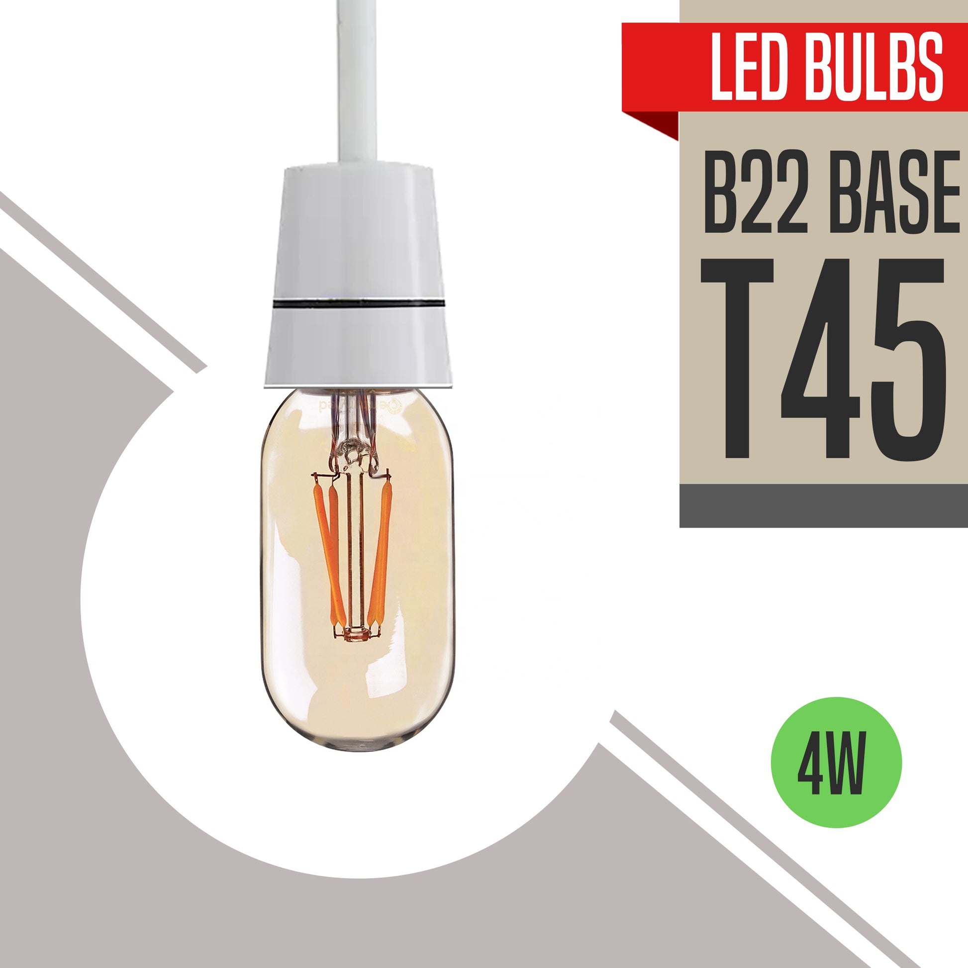4W T45 B22 LED Dimmable Vintage Filament Light Bulb~3084