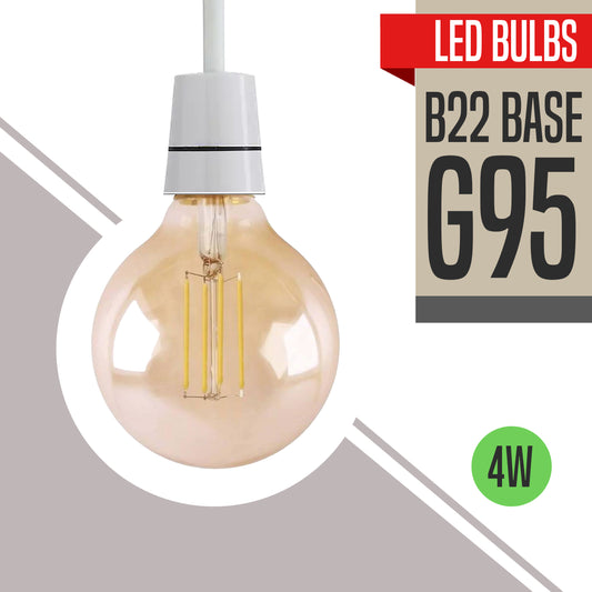G95 B22 4W Dimmable Globe Vintage LED Retro Light Bulbs~3086