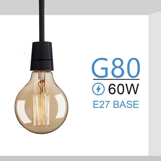 E27 G80 60W DimmableGlobe Industrial Vintage Filament Bulb~3245