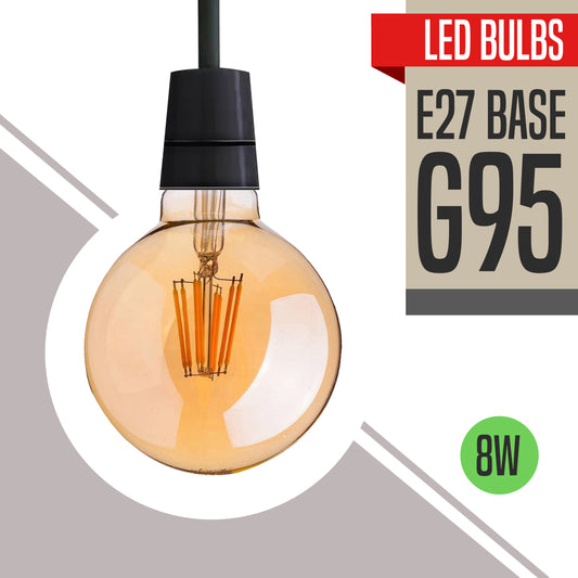 G95 Globe E27 Screw 8W LED Vintage LED Retro Light Bulbs~4062