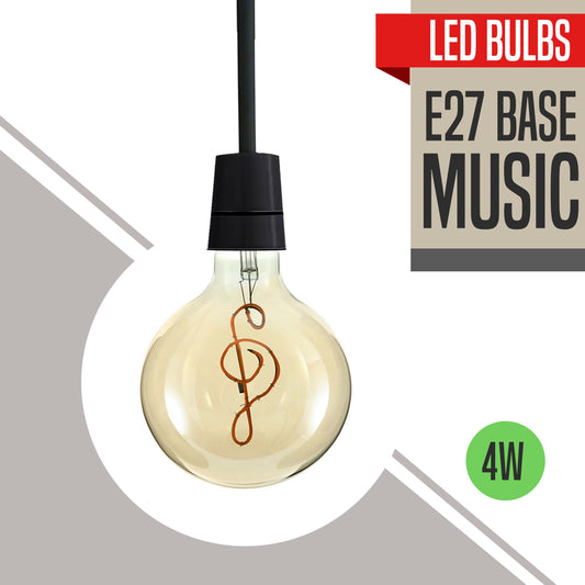 Edison LED Soft Light G125 E27 4W Music Filament Glass Retro Warm White-Details