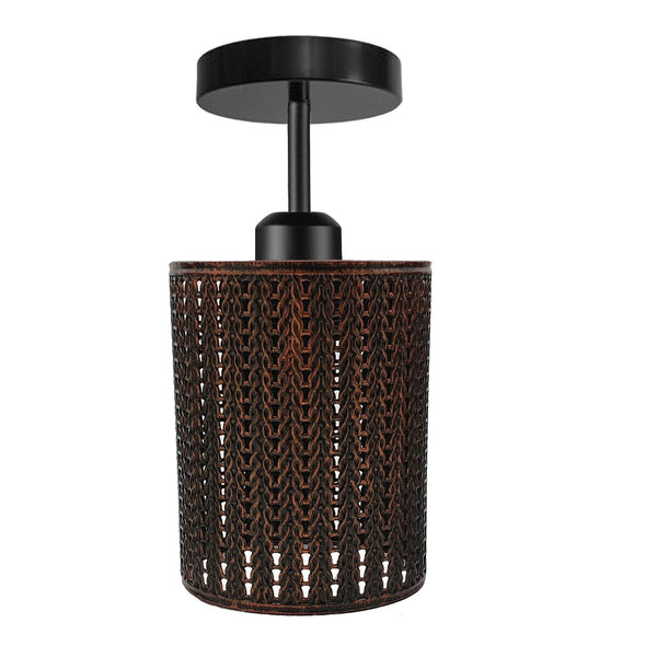 Industriële draadlampenkap ~3211 – Rustiek Rood / Met lamp