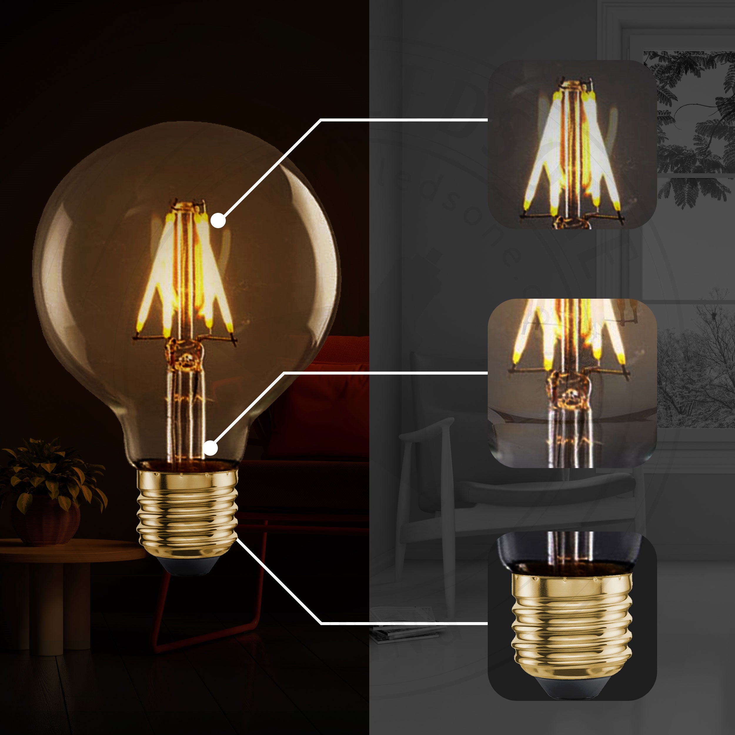 Led deals lamp vintage