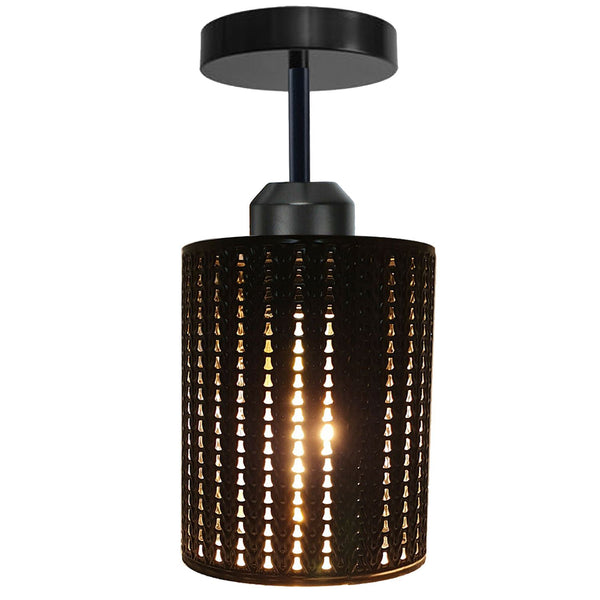 Industriële draadlampenkap ~3211 – Zwart / Met lamp
