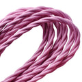 1m/5m/10m 2 Core Twisted Electric Cable Pink Color Fabric~3015