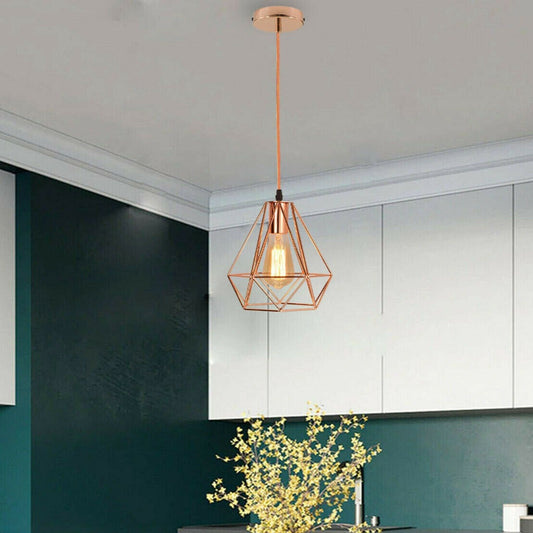 Rose Gold Industrial Metal Ceiling Hanging Pendant Light~1138 - LEDSone UK Ltd
