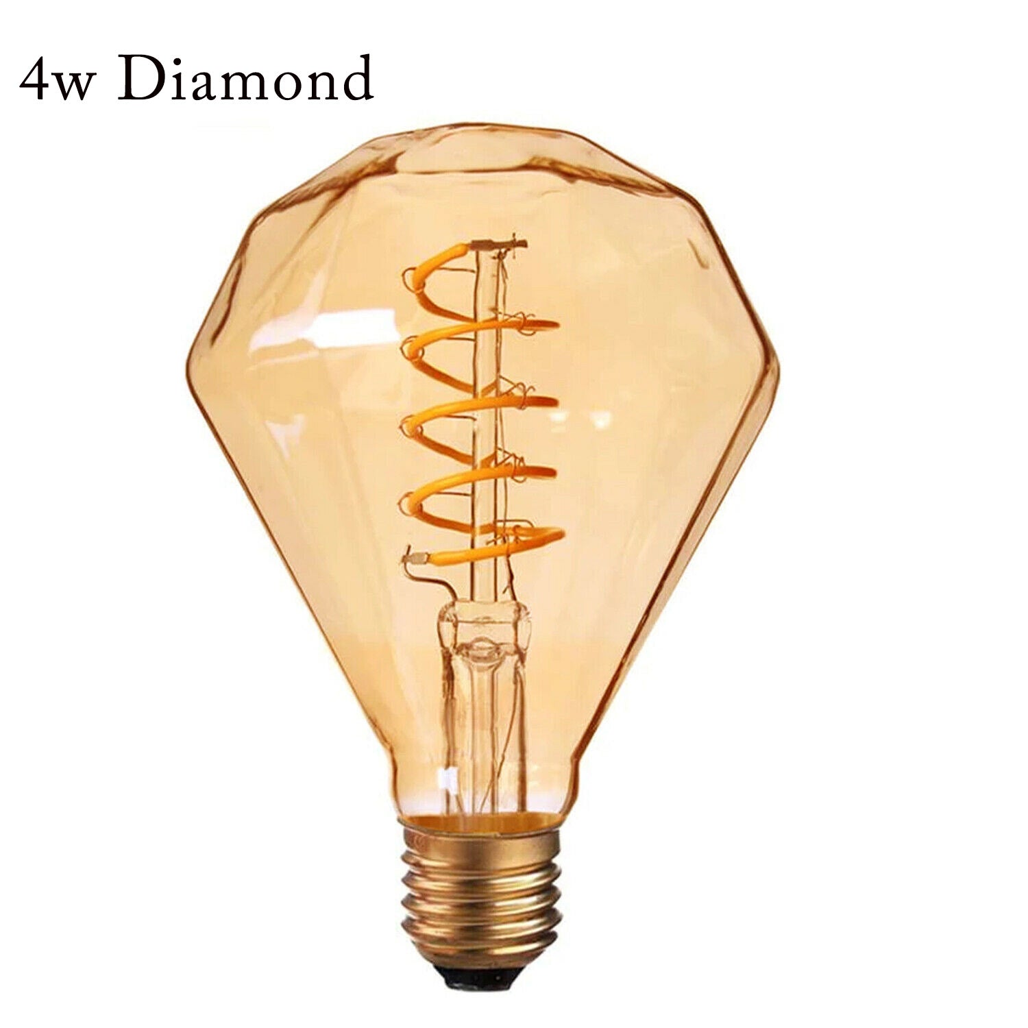 LED Soft Light Dimond E27 4W Filament Glass Retro Warm White~1043 - LEDSone UK Ltd