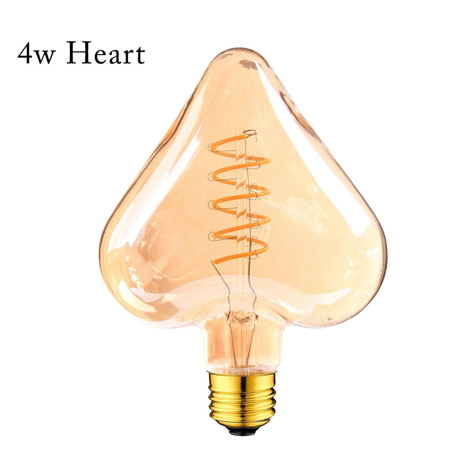 3 Pack LED Soft Light Heart E27 4W Filament Glass Retro Warm White~1016 - LEDSone UK Ltd