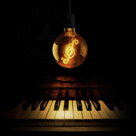 Vintage LED E27 Bulb G125 4W Music Music Filament Screw Bulb Warm White~1041