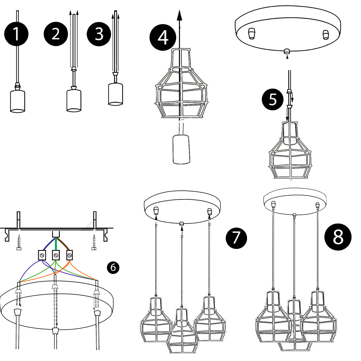 Modern cluster pendant - instruction image