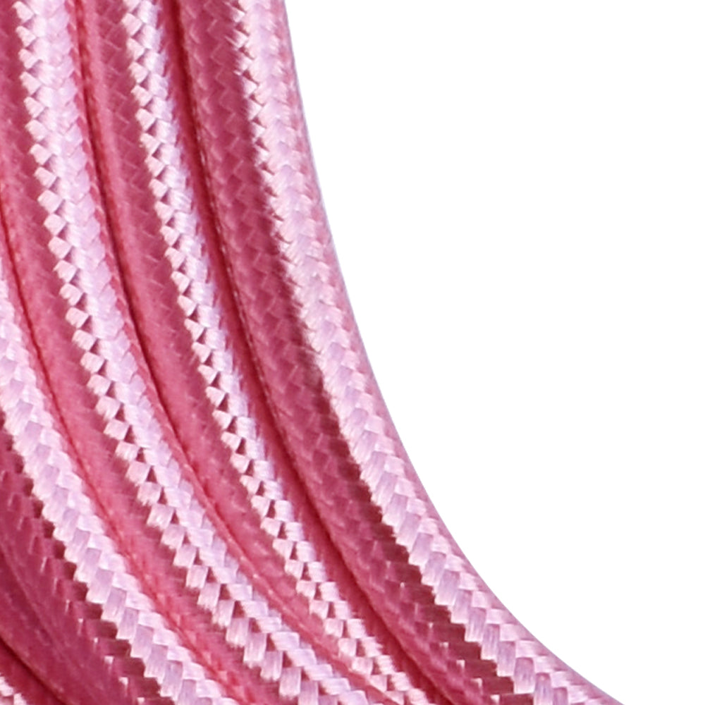 3 core Round Vintage Braided Fabric Shiny Pink Coloured Cable Flex 0.75mm - Shop for LED lights - Transformers - Lampshades - Holders | LEDSone UK