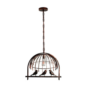 Lámpara colgante industrial tipo jaula de pájaros para loft, ~2907